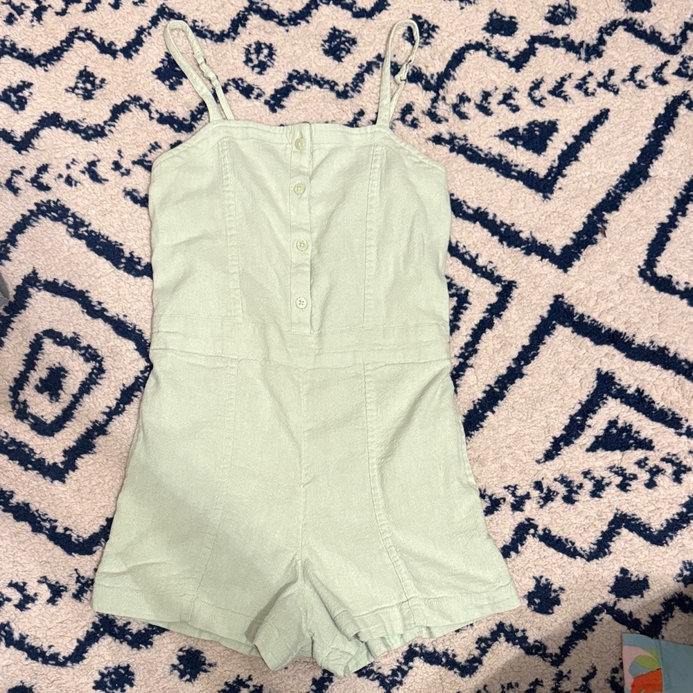 Abercrombie kids Lightweight lined Mint Green Spaghetti-Strap Romper